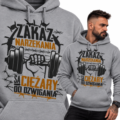 BLUZA Z KAPTUREM NA SIŁOWNIĘ ZAKAZ NARZEKANIA